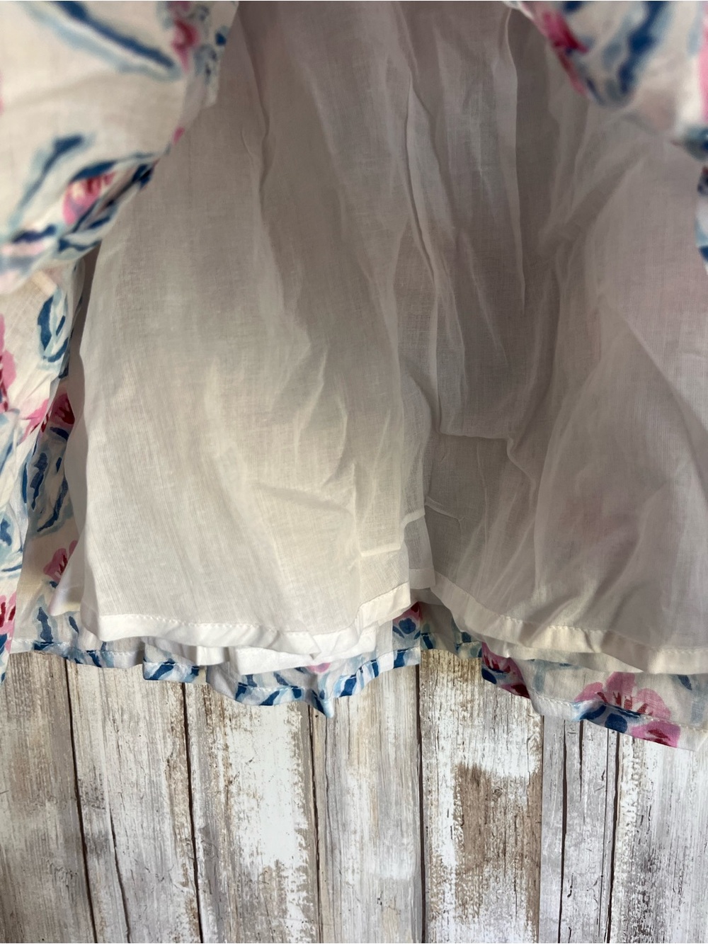 Oliphant Flirty Skirt Poppy Blue Floral Ruffle Size Small - Picture 3 of 5